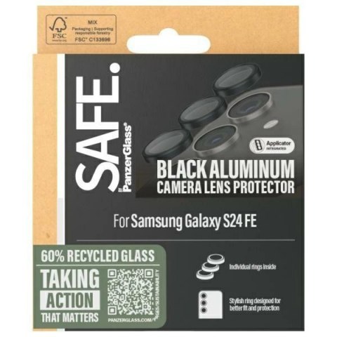 Szkło na aparat SAFE by PanzerGlass na Samsung Galaxy S24 FE - czarne Szkło na aparat SAFE by PanzerGlass na Samsung Galaxy S24 FE - czarne