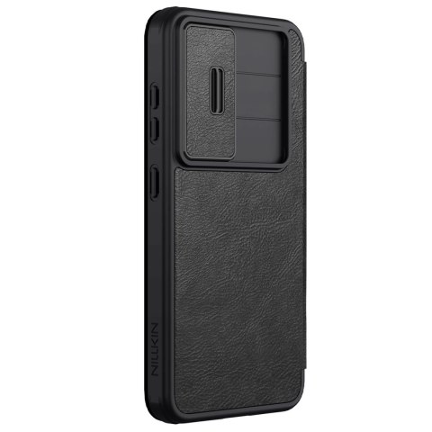 Etui Nillkin Qin Pro na Samsung Galaxy S25 z klapką i osłoną aparatu - czarne