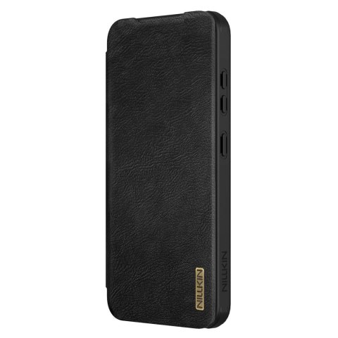 Etui Nillkin Qin Pro na Samsung Galaxy S25 z klapką i osłoną aparatu - czarne