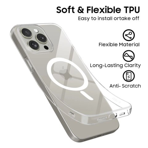 Etui Tech-Protect FlexAir MagSafe na iPhone 15 Pro - przezroczyste