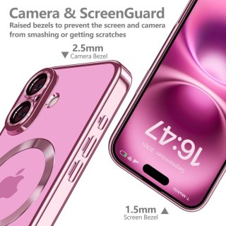 Etui Tech-Protect MagFlex MagSafena iPhone 16 - przezroczyste / różowe