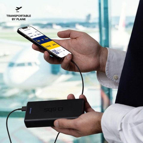 Fast charge powerbank: 20,000 mAh, 2 USBs Black Fast charge powerbank: 20,000 mAh, 2 USBs Black