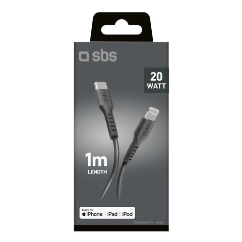 Kabel SBS TECABLELIGTC1K USB-C - Lightning 1m - czarny Kabel SBS TECABLELIGTC1K USB-C - Lightning 1m - czarny