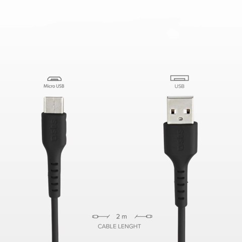 Kabel SBS TECABLEMICRO2K USB-A - Micro-USB 2 m - czarny Kabel SBS TECABLEMICRO2K USB-A - Micro-USB 2 m - czarny