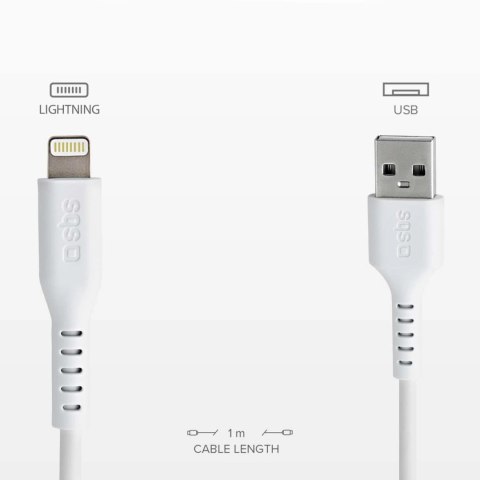 Kabel SBS TECABLEUSBIP589W USB-A - Lightning - biały Kabel SBS TECABLEUSBIP589W USB-A - Lightning - biały