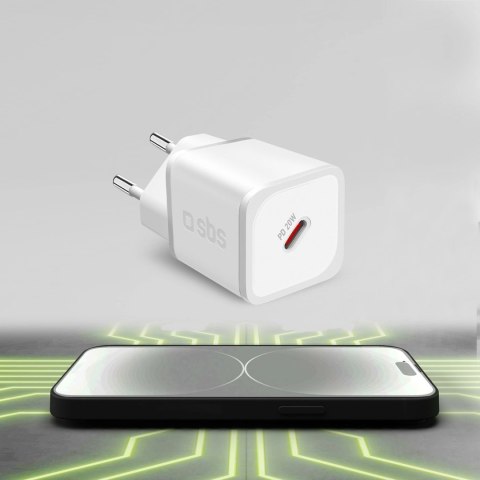 Ładowarka sieciowa SBS TETRGAN1C20W 20W GaN z Power Delivery - biała Ładowarka sieciowa SBS TETRGAN1C20W 20W GaN z Power Delivery - biała