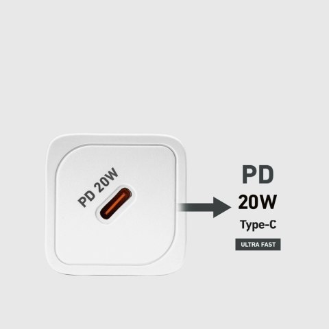 Ładowarka sieciowa SBS TETRGAN1C20W 20W GaN z Power Delivery - biała Ładowarka sieciowa SBS TETRGAN1C20W 20W GaN z Power Delivery - biała