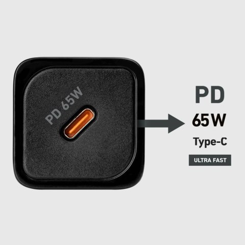 Ładowarka sieciowa SBS TETRGAN1C65W 65W GaN z Power Delivery - czarna Ładowarka sieciowa SBS TETRGAN1C65W 65W GaN z Power Delivery - czarna