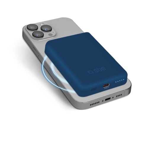 Powerbank SBS TEBB5000MAG1CB 5000 mAh kompatybilny z MagSafe - niebieski Powerbank SBS TEBB5000MAG1CB 5000 mAh kompatybilny z MagSafe - niebieski