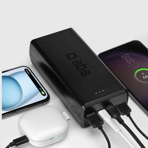 Powerbank SBS TTBB30000PD20K 30000 mAh 2 x USB-C 2 x USB-A - czarny Powerbank SBS TTBB30000PD20K 30000 mAh 2 x USB-C 2 x USB-A - czarny