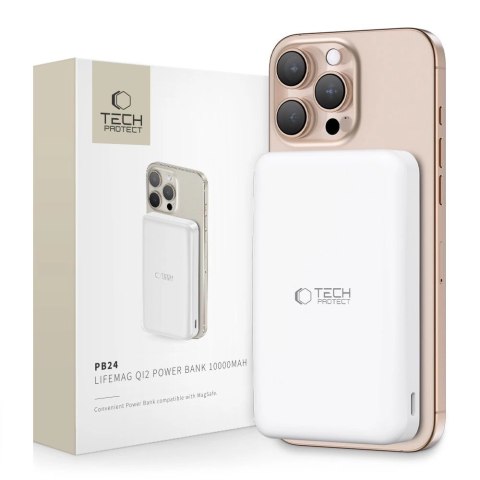 Powerbank Tech-Protect PB24 LifeMag QI2 MagSafe 10000 mAh - biały Powerbank Tech-Protect PB24 LifeMag QI2 MagSafe 10000 mAh - biały