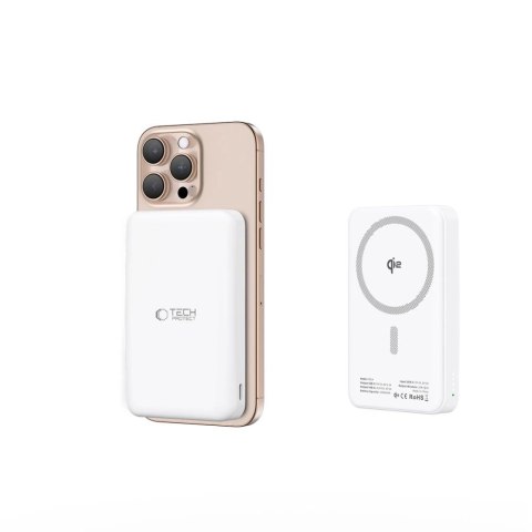 Powerbank Tech-Protect PB24 LifeMag QI2 MagSafe 10000 mAh - biały Powerbank Tech-Protect PB24 LifeMag QI2 MagSafe 10000 mAh - biały