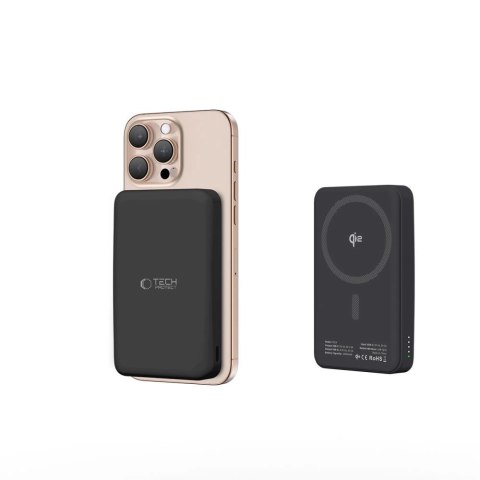 Powerbank Tech-Protect PB24 LifeMag QI2 MagSafe 10000 mAh - czarny Powerbank Tech-Protect PB24 LifeMag QI2 MagSafe 10000 mAh - czarny