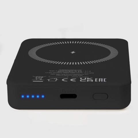 Powerbank beprzewodowy SBS TEBB5000MAG1CK 5000 mAh USB-C, kompatybilny z MagSafe - czarny Powerbank beprzewodowy SBS TEBB5000MAG1CK 5000 mAh USB-C, kompatybilny z MagSafe - czarny