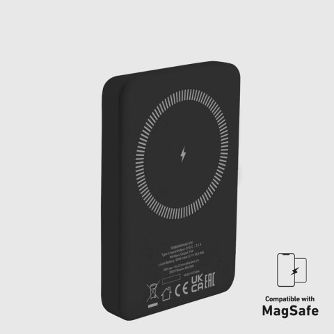 Powerbank beprzewodowy SBS TEBB5000MAG1CK 5000 mAh USB-C, kompatybilny z MagSafe - czarny Powerbank beprzewodowy SBS TEBB5000MAG1CK 5000 mAh USB-C, kompatybilny z MagSafe - czarny