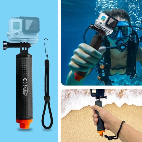 Uchwyt / bojka wypornościowa Tech-Protect GA100 Hand Grip do GoPro / DJI - czarny