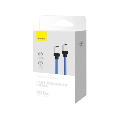 Baseus kabel CoolPlay USB-C - USB-C 1m 100W niebieski Baseus kabel CoolPlay USB-C - USB-C 1m 100W niebieski