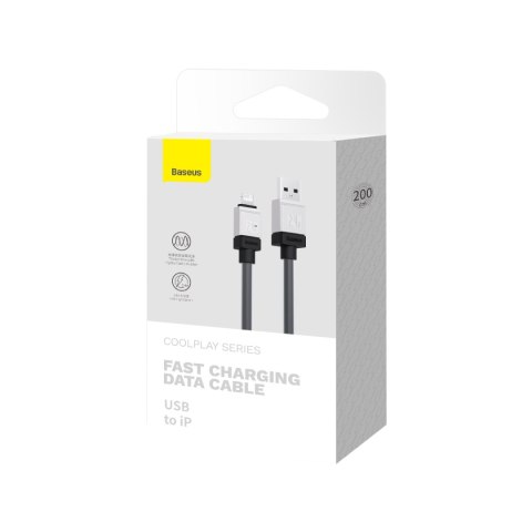 Baseus kabel CoolPlay USB - Lightning 2m 2,4A czarny Baseus kabel CoolPlay USB - Lightning 2m 2,4A czarny