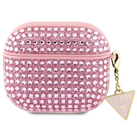 Guess etui do AirPods 3 GUA3HDGTPP różowe Rhinestone Triangle Charm Guess etui do AirPods 3 GUA3HDGTPP różowe Rhinestone Triangle Charm