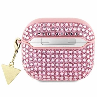 Guess etui do AirPods 3 GUA3HDGTPP różowe Rhinestone Triangle Charm