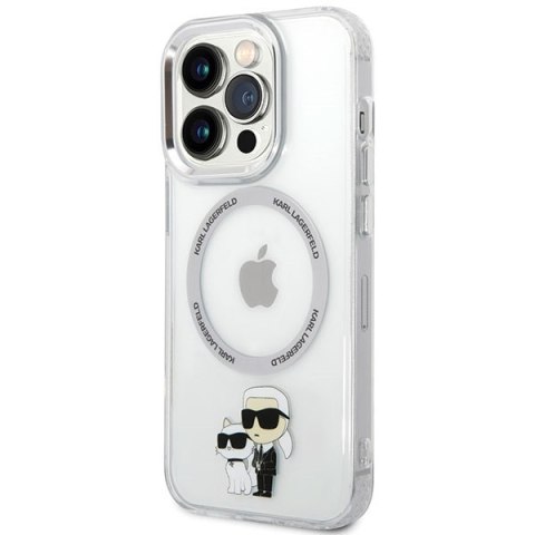 Karl Lagerfeld nakładka do iPhone 13 Pro 6,1" KLHMP13LHNKCIT transparentna hardcase Magsafe IML NFT Karl & Choupette