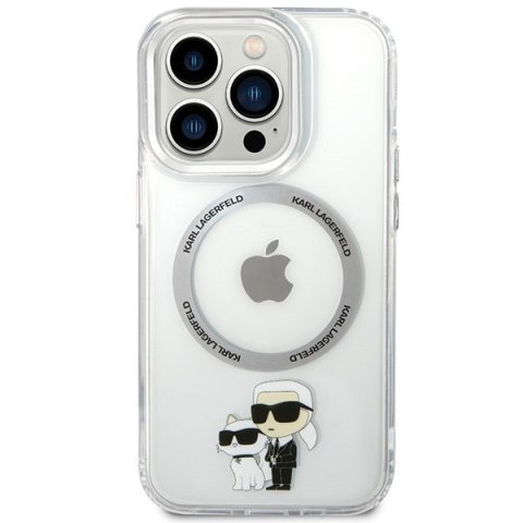 Karl Lagerfeld nakładka do iPhone 13 Pro 6,1" KLHMP13LHNKCIT transparentna hardcase Magsafe IML NFT Karl & Choupette