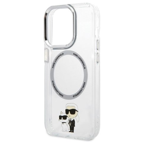 Karl Lagerfeld nakładka do iPhone 13 Pro 6,1" KLHMP13LHNKCIT transparentna hardcase Magsafe IML NFT Karl & Choupette