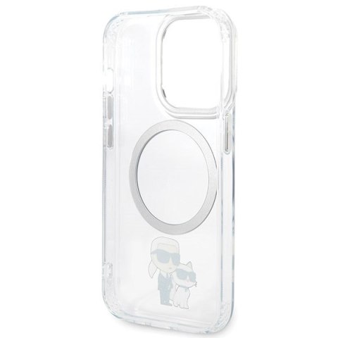 Karl Lagerfeld nakładka do iPhone 13 Pro 6,1" KLHMP13LHNKCIT transparentna hardcase Magsafe IML NFT Karl & Choupette