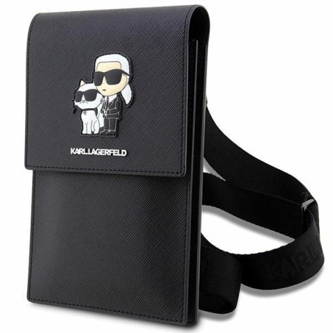 Karl Lagerfeld torebka na telefon KLWBSAKCPMK czarna hardcase Phone Pounch Universal Saffiano K&C NFT Karl Lagerfeld torebka na telefon KLWBSAKCPMK czarna hardcase Phone Pounch Universal Saffiano K&C NFT
