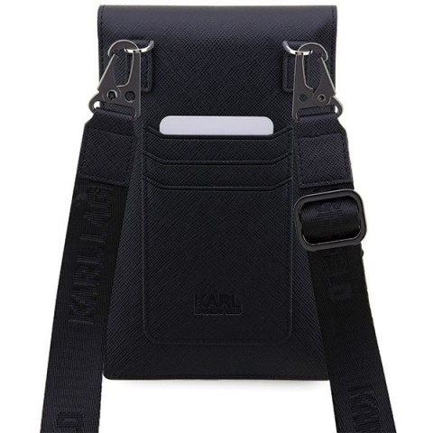 Karl Lagerfeld torebka na telefon KLWBSAKCPMK czarna hardcase Phone Pounch Universal Saffiano K&C NFT Karl Lagerfeld torebka na telefon KLWBSAKCPMK czarna hardcase Phone Pounch Universal Saffiano K&C NFT