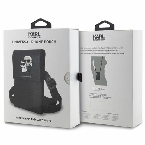 Karl Lagerfeld torebka na telefon KLWBSAKCPMK czarna hardcase Phone Pounch Universal Saffiano K&C NFT Karl Lagerfeld torebka na telefon KLWBSAKCPMK czarna hardcase Phone Pounch Universal Saffiano K&C NFT