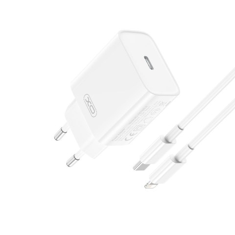 XO ładowarka sieciowa CE15 PD 20W 1x USB-C biała + kabel USB-C - Lightning XO ładowarka sieciowa CE15 PD 20W 1x USB-C biała + kabel USB-C - Lightning