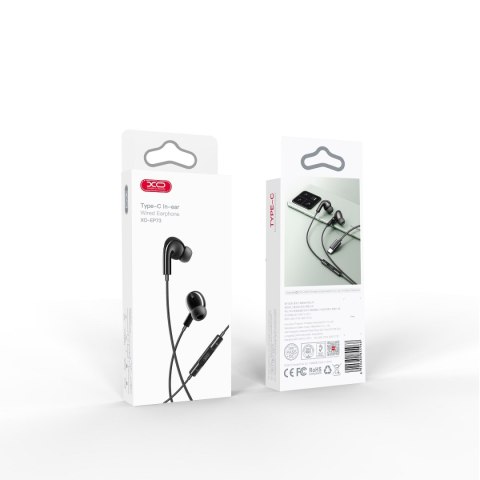 XO słuchawki przewodowe EP73 USB-C dokanałowe czarne XO słuchawki przewodowe EP73 USB-C dokanałowe czarne