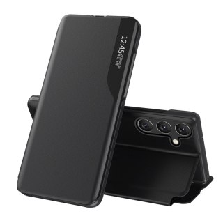 Etui Eco Leather View Case elegancki futerał z klapką i funkcją podstawki na Samsung Galaxy A36 - czarne