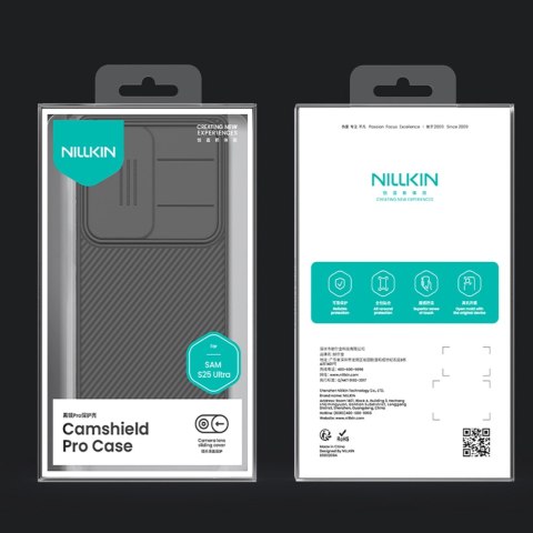 Etui Nillkin CamShield Pro na Samsung S25 Ultra z osłoną na aparat - czarne Etui Nillkin CamShield Pro na Samsung S25 Ultra z osłoną na aparat - czarne