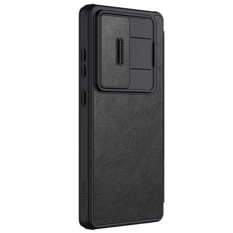 Etui Nillkin Qin Pro na Samsung Galaxy S25 Ultra z klapką i osłoną aparatu - czarne Etui Nillkin Qin Pro na Samsung Galaxy S25 Ultra z klapką i osłoną aparatu - czarne