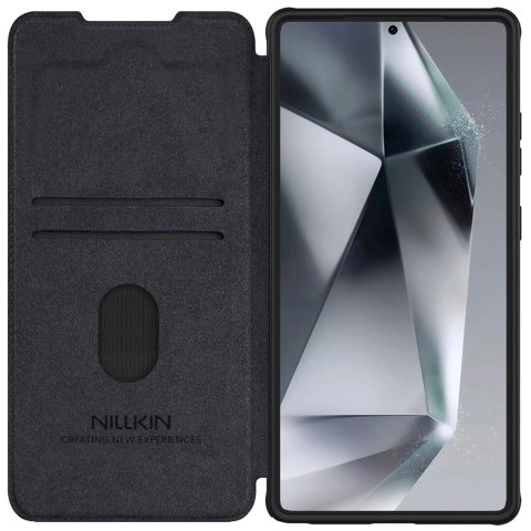 Etui Nillkin Qin Pro na Samsung Galaxy S25 Ultra z klapką i osłoną aparatu - czarne Etui Nillkin Qin Pro na Samsung Galaxy S25 Ultra z klapką i osłoną aparatu - czarne