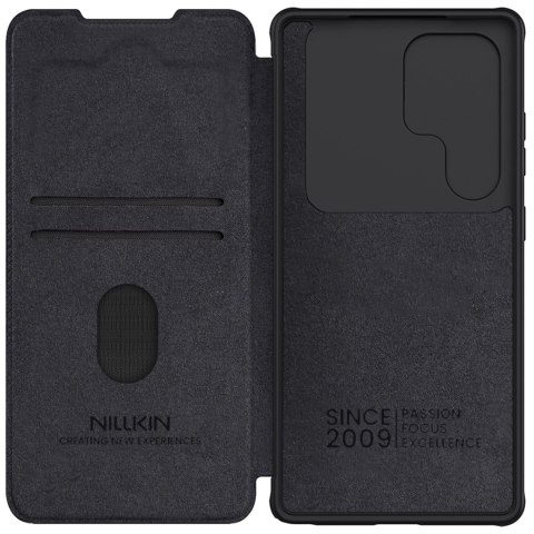 Etui Nillkin Qin Pro na Samsung Galaxy S25 Ultra z klapką i osłoną aparatu - czarne Etui Nillkin Qin Pro na Samsung Galaxy S25 Ultra z klapką i osłoną aparatu - czarne