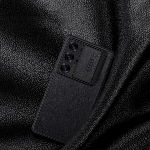 Etui Nillkin Qin Pro na Samsung Galaxy S25 Ultra z klapką i osłoną aparatu - czarne Etui Nillkin Qin Pro na Samsung Galaxy S25 Ultra z klapką i osłoną aparatu - czarne
