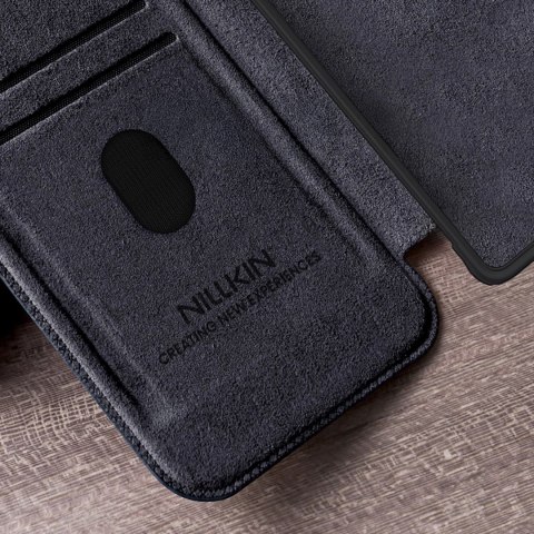 Etui Nillkin Qin Pro na Samsung Galaxy S25 Ultra z klapką i osłoną aparatu - czarne Etui Nillkin Qin Pro na Samsung Galaxy S25 Ultra z klapką i osłoną aparatu - czarne