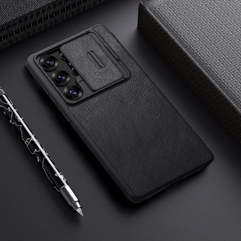 Etui Nillkin Qin Pro na Samsung Galaxy S25 Ultra z klapką i osłoną aparatu - czarne Etui Nillkin Qin Pro na Samsung Galaxy S25 Ultra z klapką i osłoną aparatu - czarne
