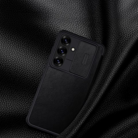 Etui Nillkin Qin Pro na Samsung Galaxy S25 z klapką i osłoną aparatu - czarne