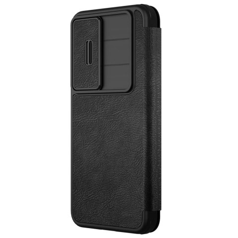 Etui Nillkin Qin Pro na Samsung Galaxy S25+ z klapką i osłoną aparatu - czarne Etui Nillkin Qin Pro na Samsung Galaxy S25+ z klapką i osłoną aparatu - czarne