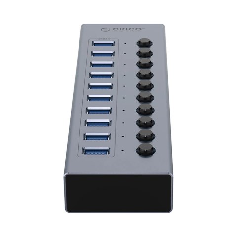 Hub Orico BT2U3-10AB 10x USB-A 3.0 z włącznikami - szary Hub Orico BT2U3-10AB 10x USB-A 3.0 z włącznikami - szary