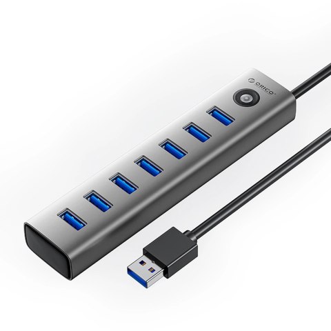 Hub Orico CL7U-U3 7x USB-A 3.0 + USB-C 5V/3A 1m - szary Hub Orico CL7U-U3 7x USB-A 3.0 + USB-C 5V/3A 1m - szary