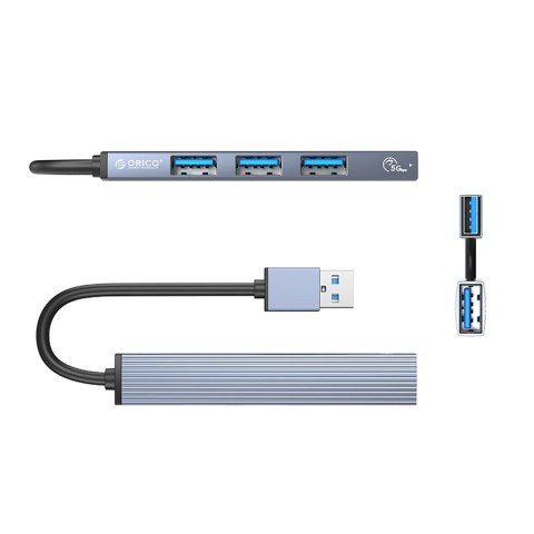 Hub USB-A Orico AH-A13 stacja dokująca 1x USB-A 3.0 + 3x USB-A 2.0 - szary Hub USB-A Orico AH-A13 stacja dokująca 1x USB-A 3.0 + 3x USB-A 2.0 - szary