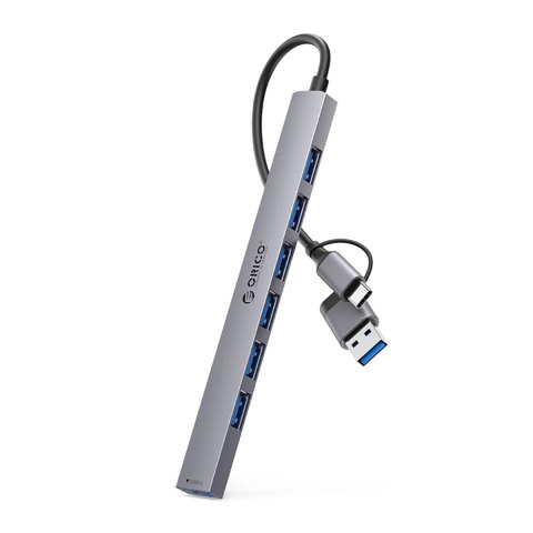 Hub USB-A/USB-C Orico YSA2-U3 stacja dokująca 1x USB-A 3.0 + 6x USB-A 2.0 - szary Hub USB-A/USB-C Orico YSA2-U3 stacja dokująca 1x USB-A 3.0 + 6x USB-A 2.0 - szary