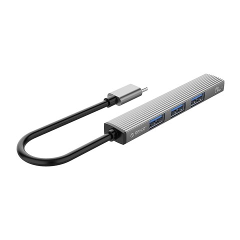 Hub USB-C Orico AH-13 stacja dokująca 1x USB-A 3.0 + 3x USB-A 2.0 - szary