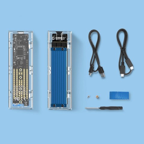 Kieszeń dyskowa Orico TCM2-C3 M.2 NVME na USB-C 10Gb/s - niebieska Kieszeń dyskowa Orico TCM2-C3 M.2 NVME na USB-C 10Gb/s - niebieska