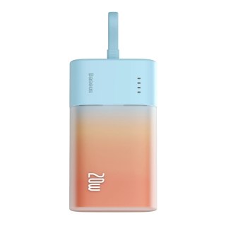 Powerbank Baseus Popsicle 5200mAh 20W z wbudowanym kablem Lightning (+ biały kabel Baseus Simple USB-C - USB-C 60W/20V/3A/30cm) 